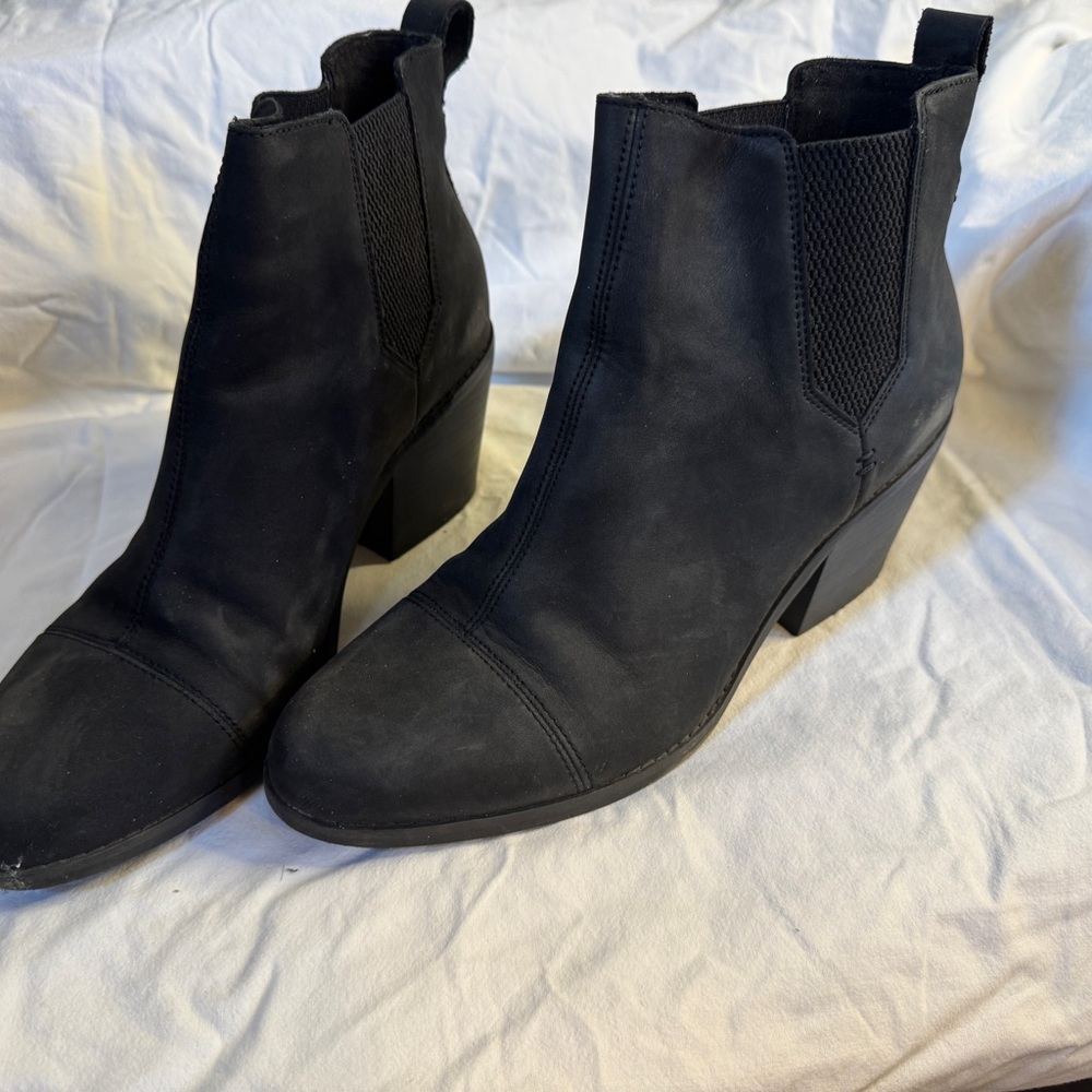 Toms Black Ankle Everly Booties, Black